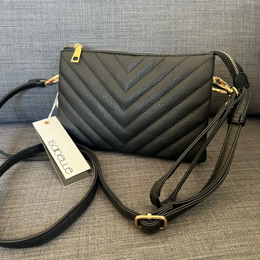 NWT ISABELLE VEGAN CROSSBODY BAG WRISTLET CLUTCH